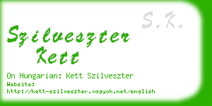 szilveszter kett business card